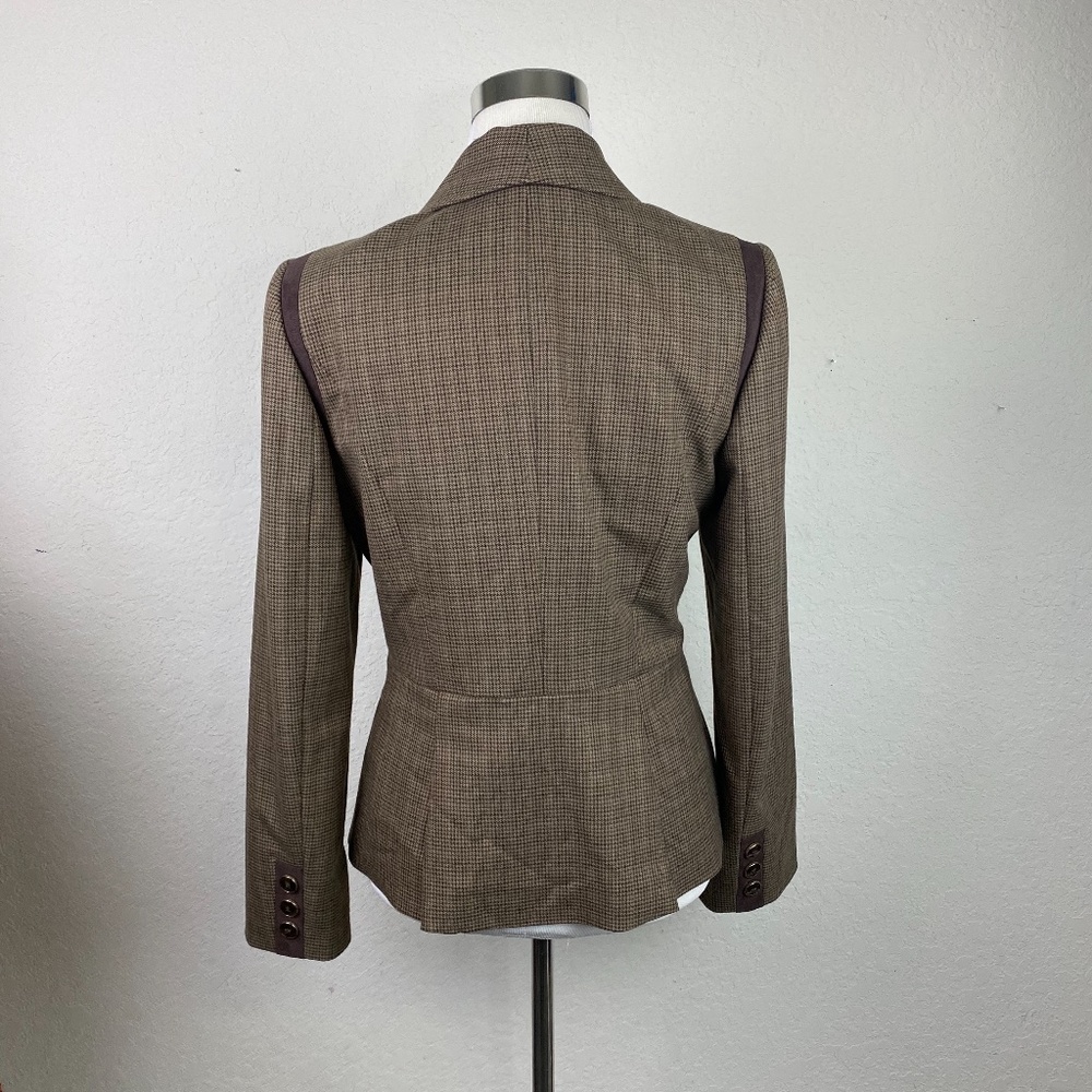 ANTONIO MELANI Brown Checked Tailored Blazer - Picture 6 of 8